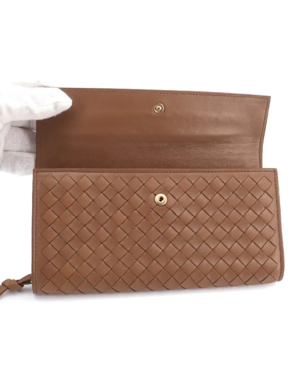 Bottega Veneta Intrecciato Bifold Wallet Leather Brown